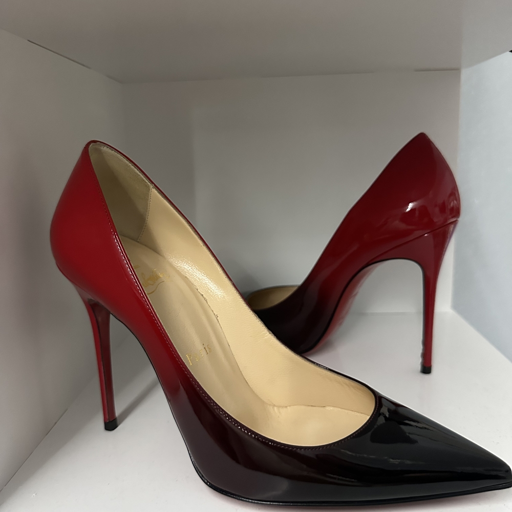 Red Ombre Patent Leather Stiletto Pumps